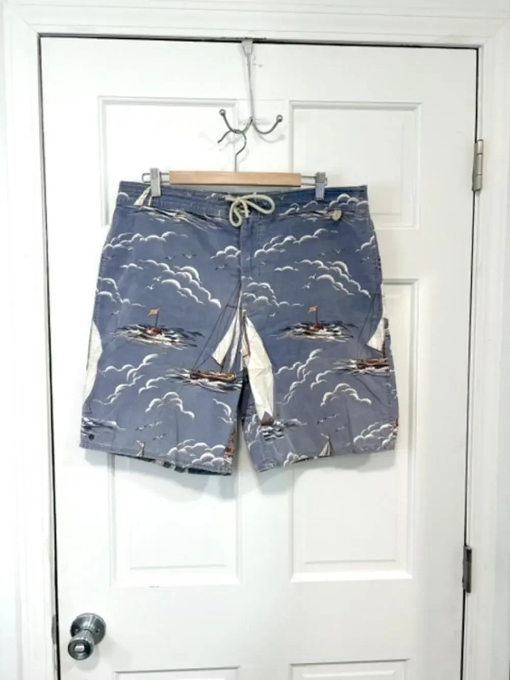 Vintage Polo Ralph Lauren Sailboat Swim Trunks XL All Over Print 90's Nautical